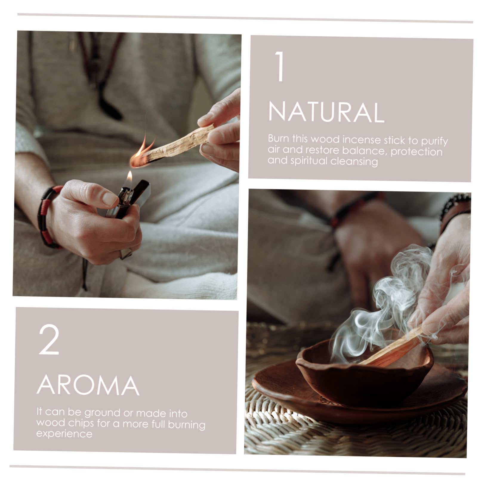 MAGICLULU 5 Series Madera De Incienso Palos Fragancia Aroma Cedro Perfumado Incienso Natural s Limpieza Energética Varilla De De Palo De Madera 3 Piezas X 5