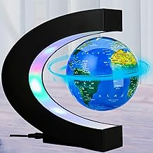 Magnetic Levitation Globes with LED Lights, C Shape Floating Globe Globe, Magnetic Globe, Rotating World Map for Home Office Gift