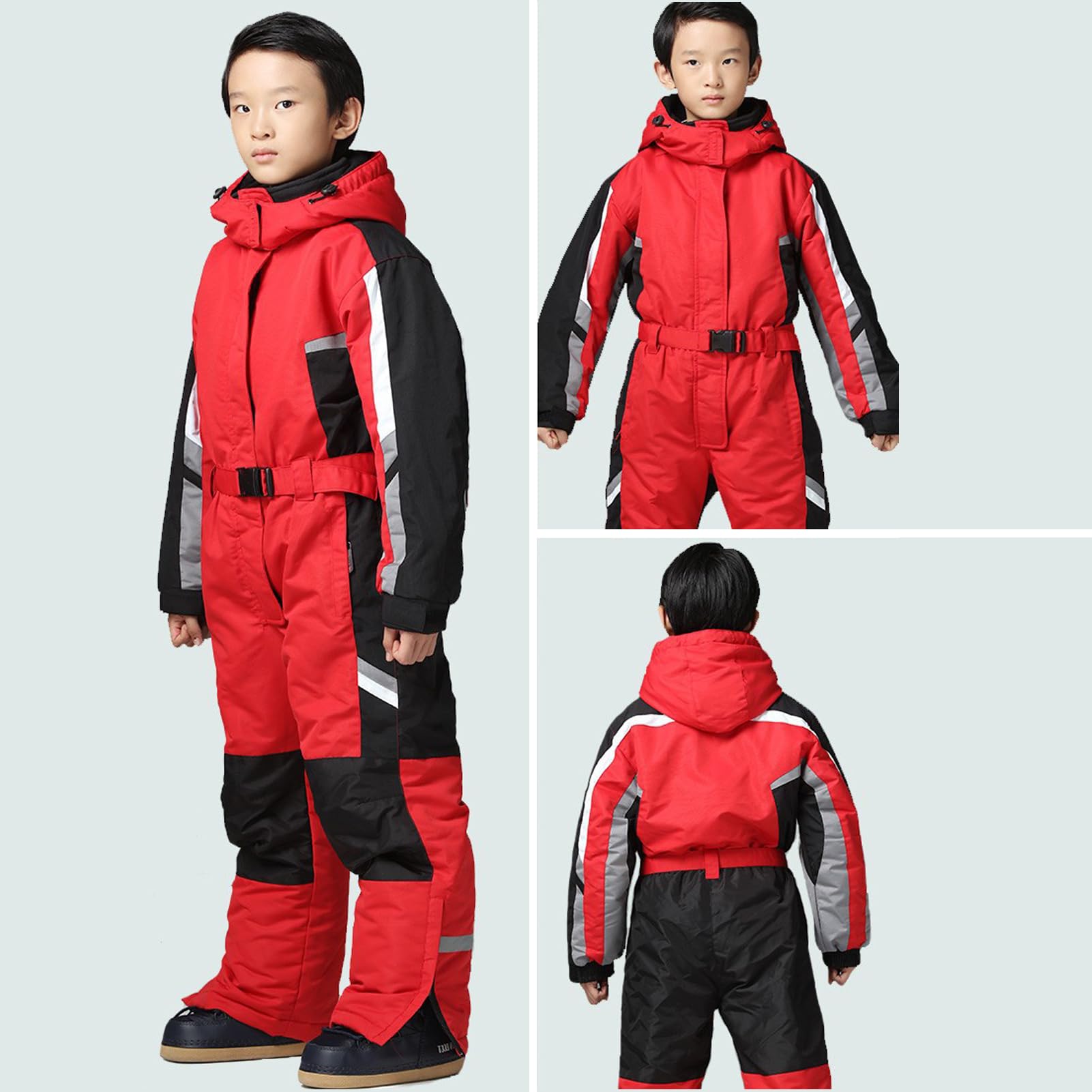 Traje de esquí infantil para niña con capucha, resistente al viento e impermeable, mono de esquí para niños, traje de nieve cálido para invierno