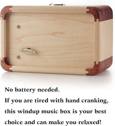 Miniatura 4 de SOFTALK Joyero de madera vintage, caja de música, caja de baratijas, cajas musicales, regalos para Navidad, cumpleaños, día de San Valentín (madera