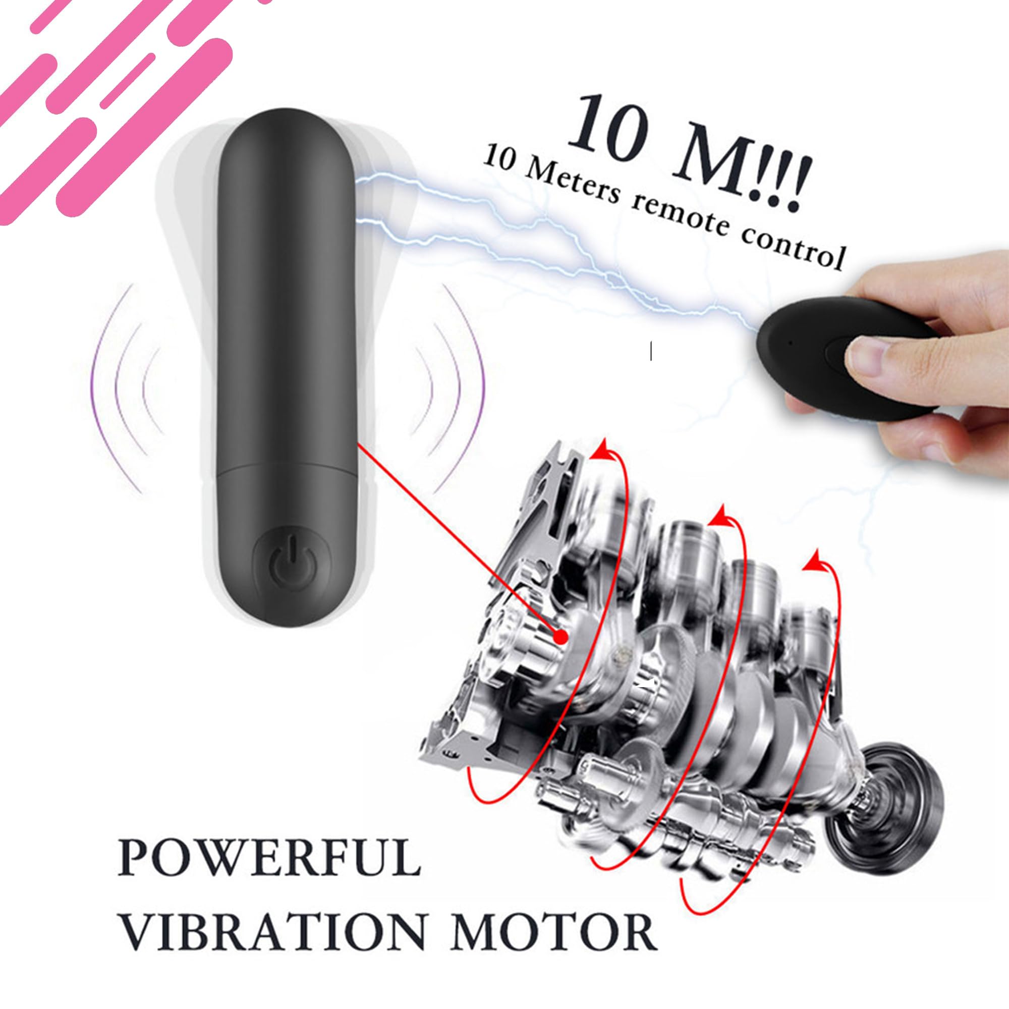 Slip con vibratore e telecomando uovo vibrante per donne vibranti per l'uso in movimento con 10 modalità di vibrazione Mini vibratore a farfalla pere clitoride compatto e telecomandato Fops A100