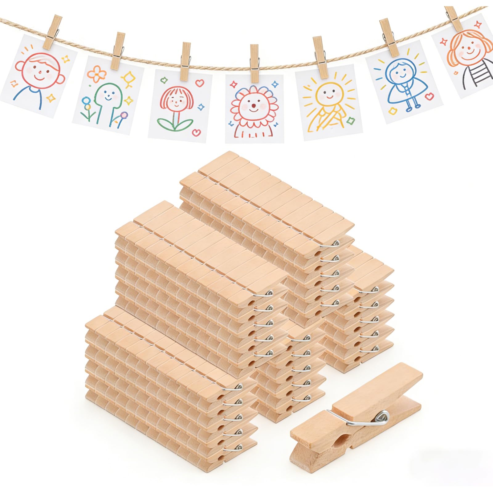 Mini pinces à linge en bois 3,5 cm pour scrapbooking et art créatif