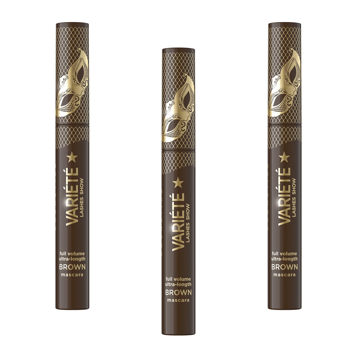 Eveline Cosmetics Variété Braun Volumen und Verlängernde Mascara - Erhöht Wimpernvolumen & Länge mit Langanhaltender Formel, Ideal für Hellere Haarfarben