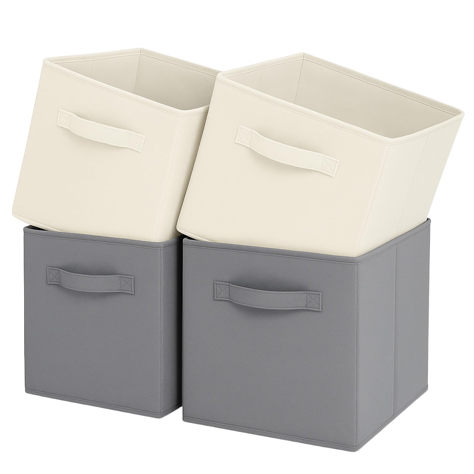 Grijze Opbergdoos Groot, 3 Stuks Stoffen Opbergmand Met Handgrepen Waterdicht Opvouwbaar Opbergkubusdozen Voor Thuis Voor Speelgoed Kleding Kanto 2