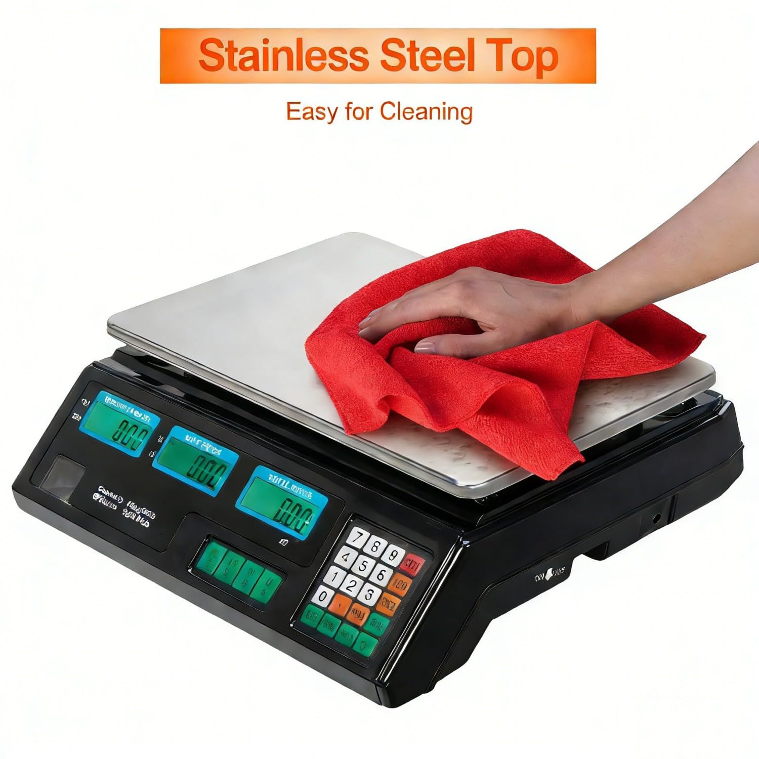 Digital Postal Scale 88 lb 40 kg, Computing Electronic Weighing Scale with Backlit LCD, Commercial Produce Food Shipping Scale, Silver Black