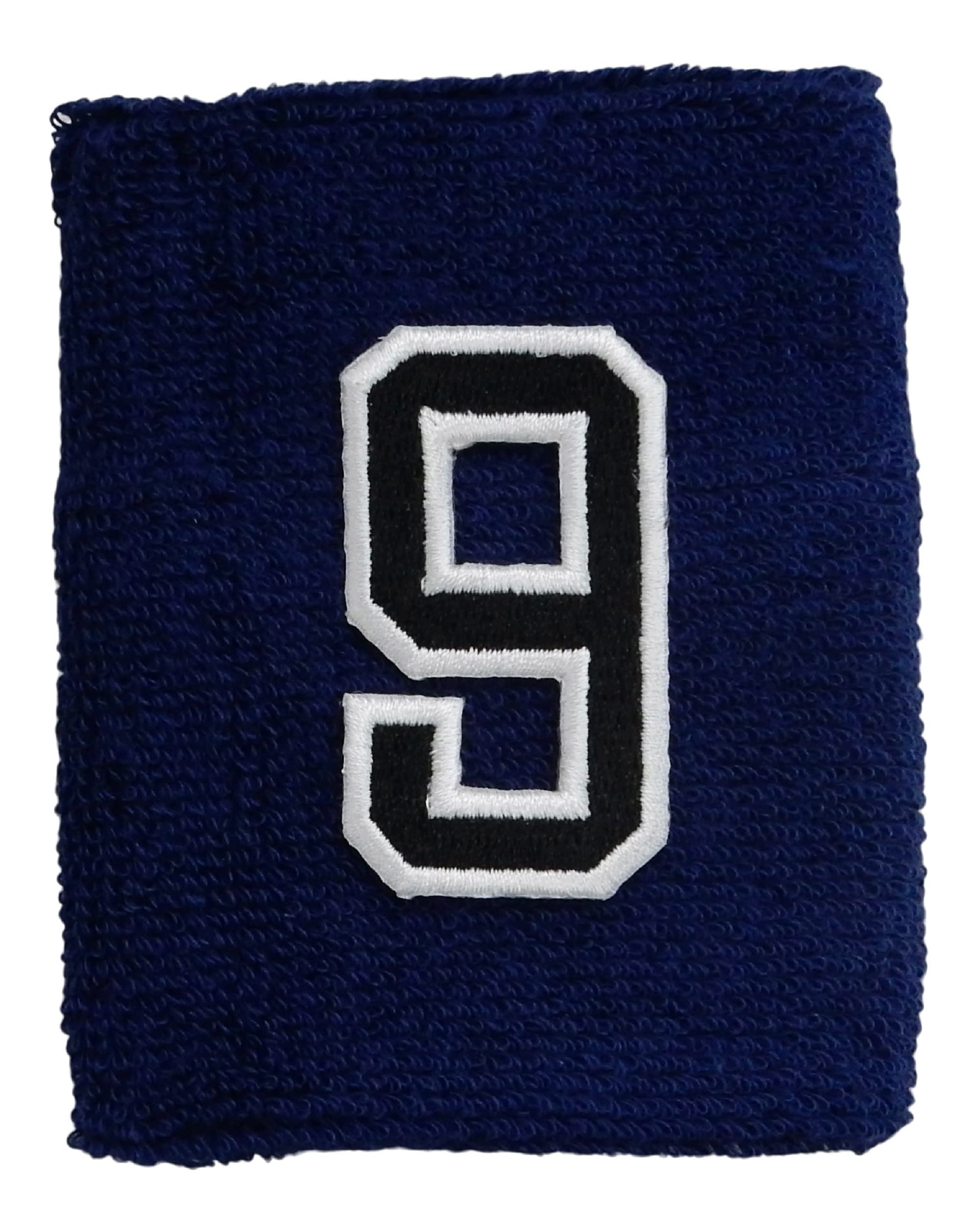 Sports Farm - Customized Sport Wristband and Necklace Combo Set with Jersey Number - Navy Blue (Navy Yellow)