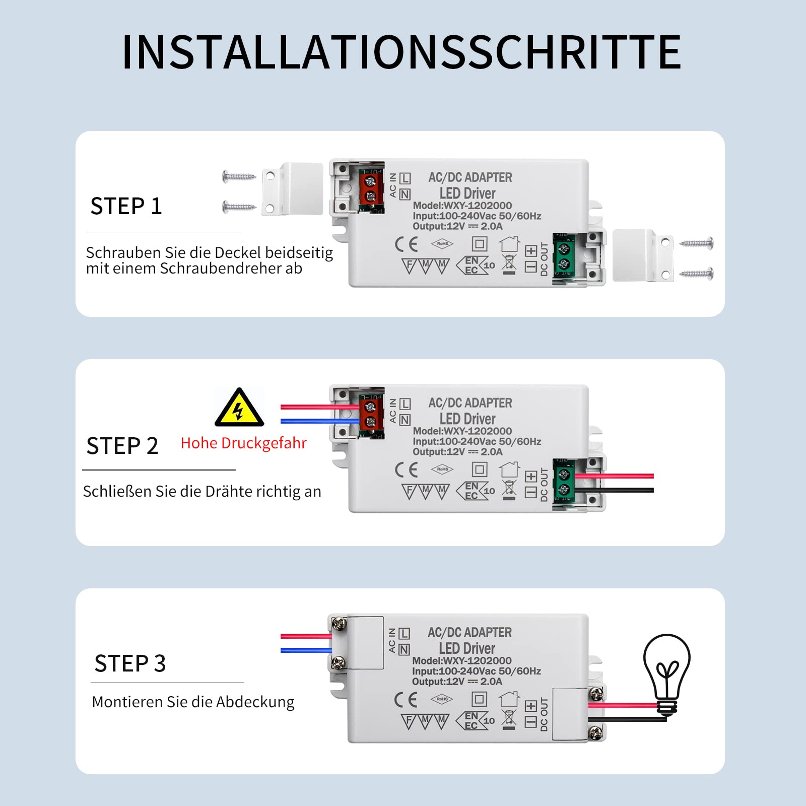 URing Trasformatore LED 12V 18W - Alimentatore Senza Sfarfallio Per Luci G4 MR16 GU5.3 - Foto 8