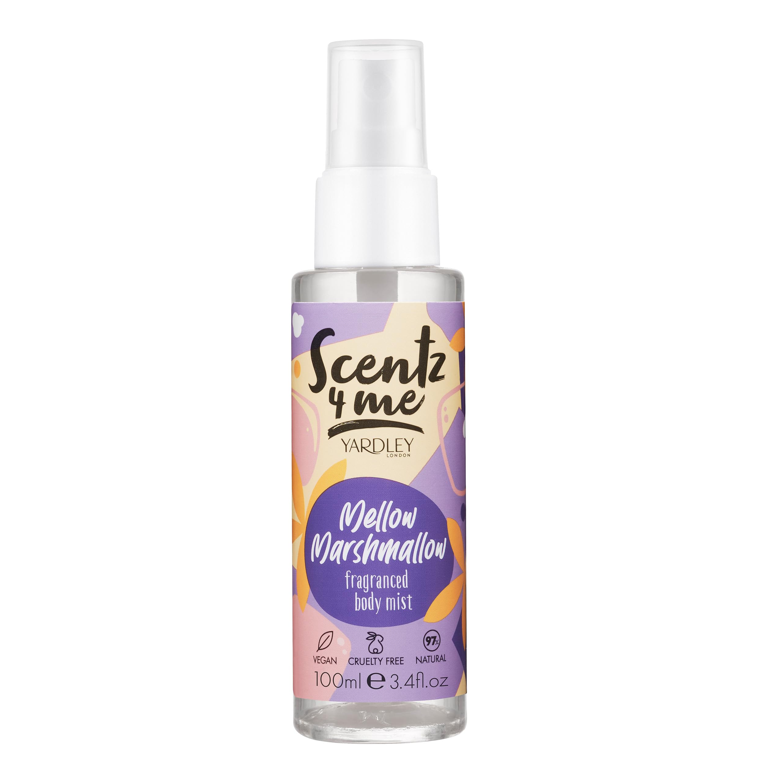 Yardley London Scentz 4 Me Mellow Marshmallow Body Mist, Sweet & Soft Fragrance, Long-Lasting Body Spray, Body Mist 100ml