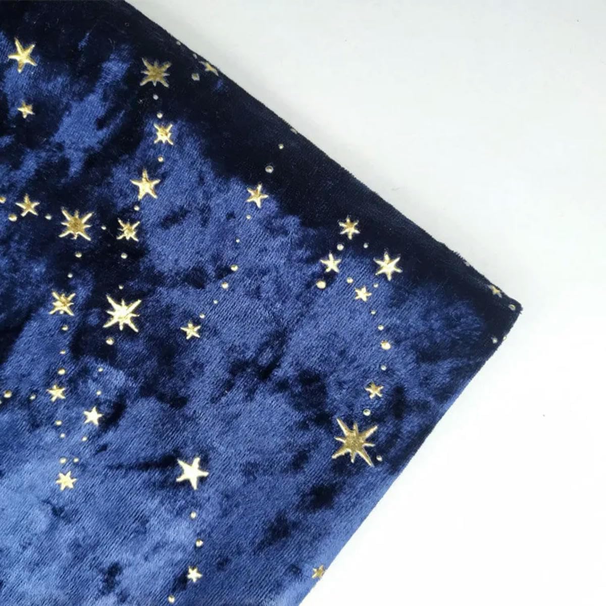 100 * 140 CM Tissu bronzant étoile de Diamant de Velours d'or pour la Force élastique de Robe Mince Doux Quilting de Bricolage Patchwork de Flanelle Fait à la Main-Noir-200 cm X 140 cm