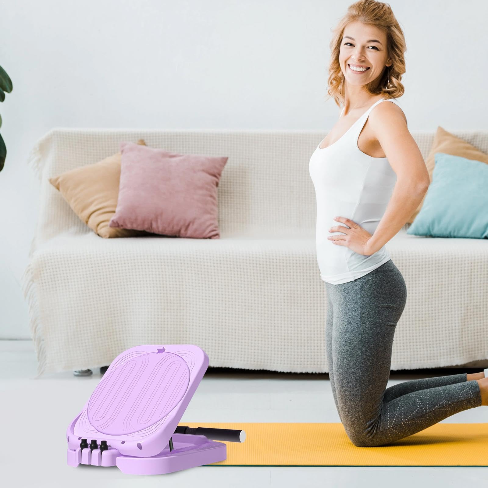 Slant Board for Calf Stretching, Adjustable Ankle Stretcher, Multifunctional Anti-Slip Wedge Footrest with 9 Modes, Folding Incline Stretch Board for Feet Mobility