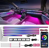 Vista 19 de Nueva versión Dreamcolor Luces de interior de coche acrílicas 18 en 1 RGB Kit de iluminación ambiental para coche APP Control Sistema de control por