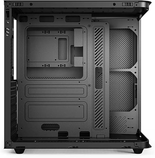 PCケース ATX対応 ミドルタワー ピラーレス設計 曲面強化ガラス側面パネル 静音&高冷却 ゲーム/オフィス兼用 (ブラック) - 3