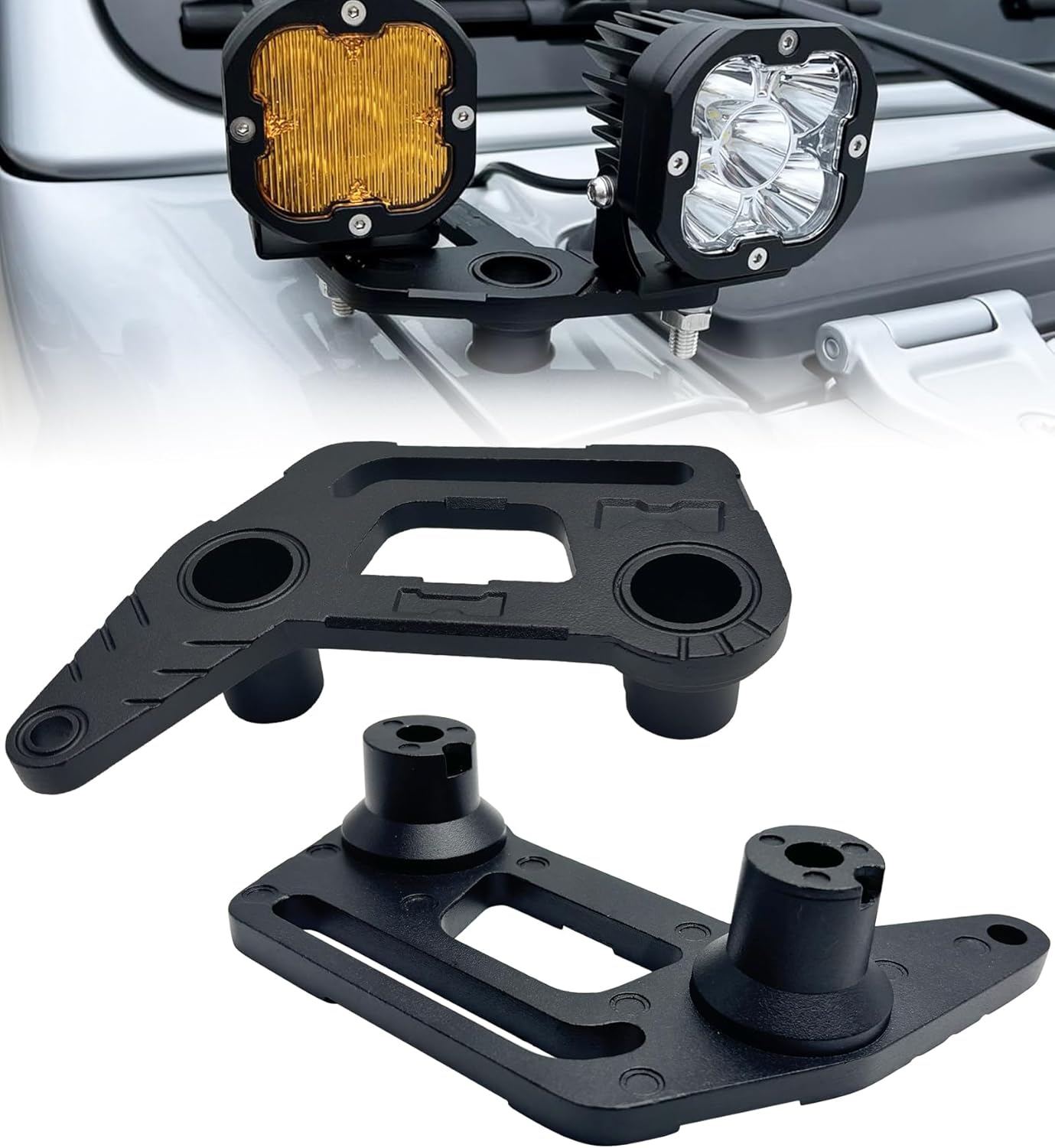 JL Light Mount, Dual A-Pillar Cowl Light Mount Pods Light Ditch Light Brackets Compatible with Jeep Wrangler JL JLU JT 2018-2023