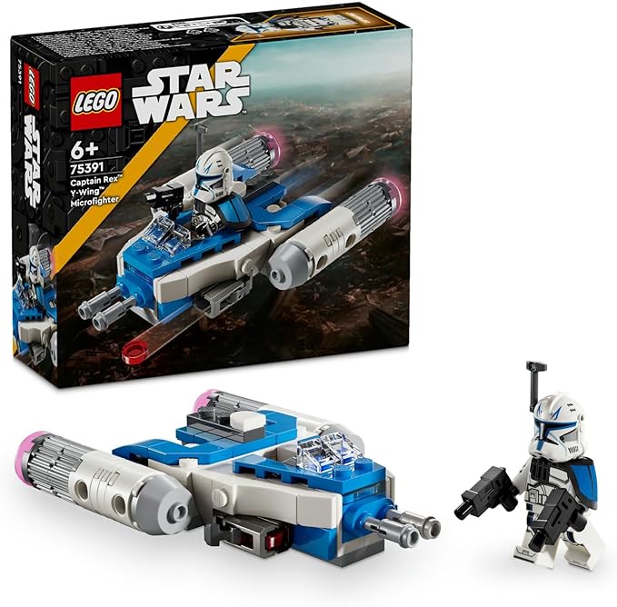 LEGO Star Wars: Klon Savaşları Yüzbaşı Rex Y–Wing Mikro Savaşçı 75391 – 6 Yaş ve Üzeri Çocuklar için Hediye Fikri, 2 Blaster Silahlı Yüzbaşı Rex Karakter İçeren Yaratıcı Oyuncak Yapım Seti (99 Parça)