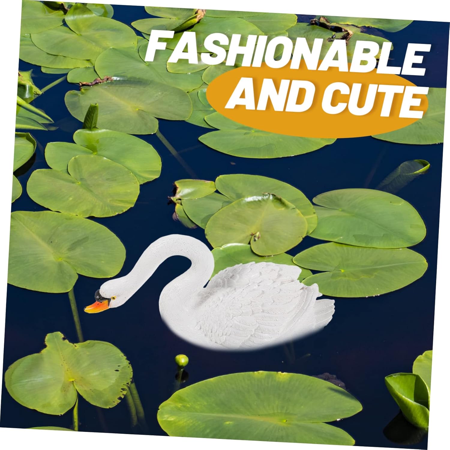 Cutains Floating Swan Statue Swan Pond Statue Swan Swan Pool Decoration Swan Garden Decor Pond Floating Swan Wedding Decorations Swan Decor for Found Resin Outdoor White Kawii Cute