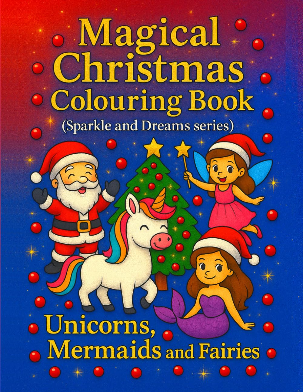 Magical Christmas Colouring Book (Sparkle and Dreams series): Unicorns, Mermaids and Fairies (Colouring book for kids - Sparkle and Dreams)