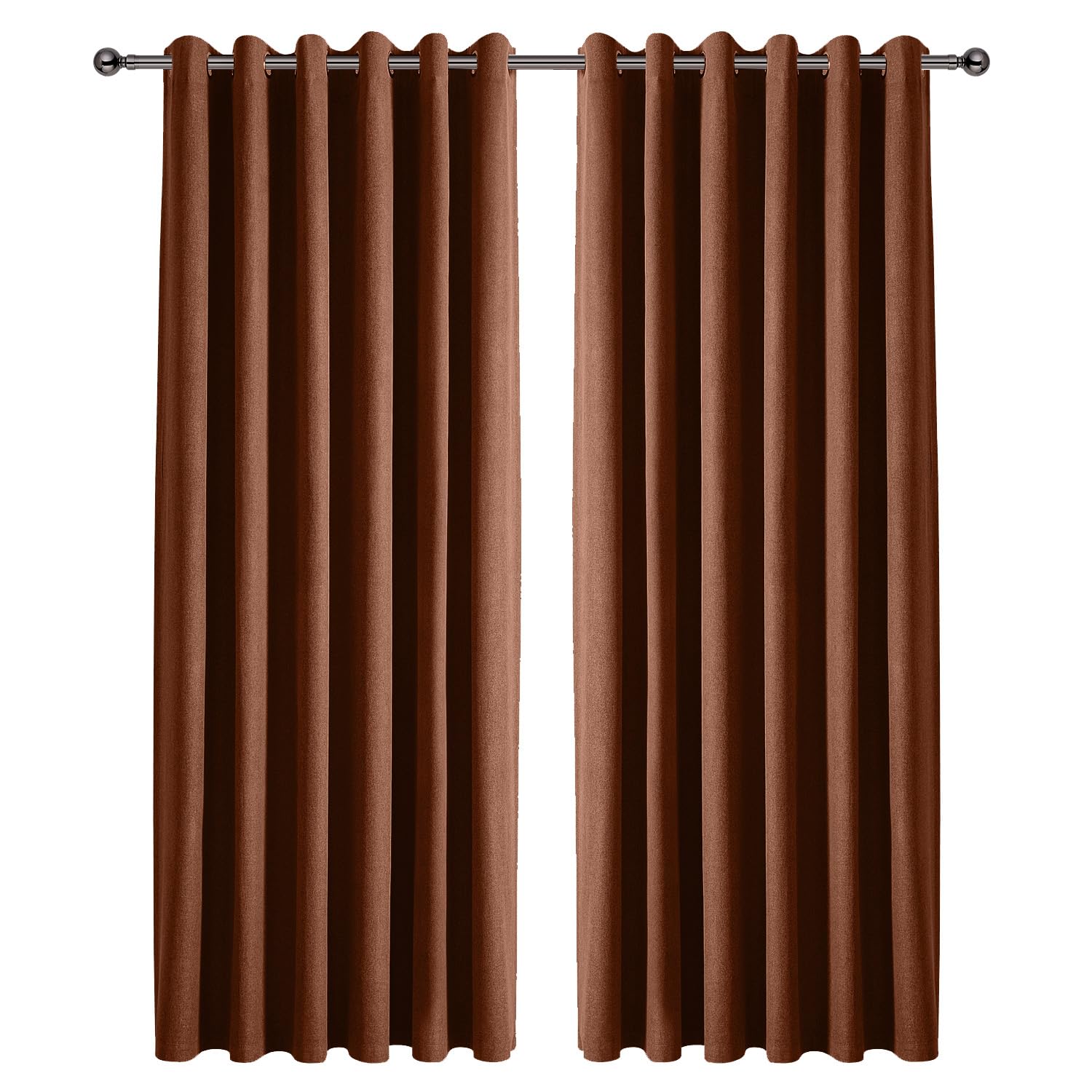 Ir Imperial Rooms Linen Rust Imperial Rooms 100% Blackout Curtains For Living Room 66X90 Inch Eyelet Curtains For Bedroom Privacy Protection Linen Curtains Rust 2 Panels With Tiebacks