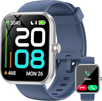Smart Watch for Men with Alexa, 1.83" Full Touch Screen Fitness Watch with Heart Rate Sleep Tracking, 130+ Sport Modes, IP68 Waterproof, Bluetooth Call Activity Tracker Compatible with Android & iOS