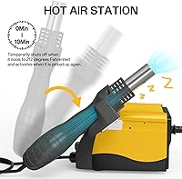 Vista 18 de 882 - Estación de soldadura digital 2 en 1 de retrabajo de aire caliente con 3 canales preestablecidos, soldadura automática de sueño, conversión