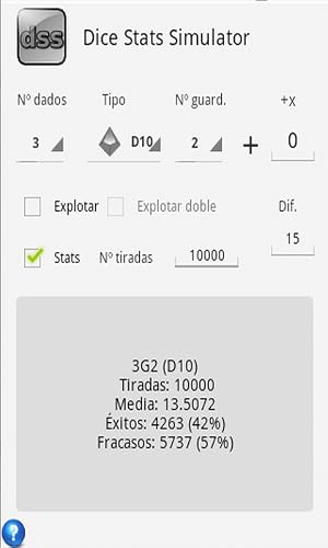 DSS Dice Stats Simulator – vue 2
