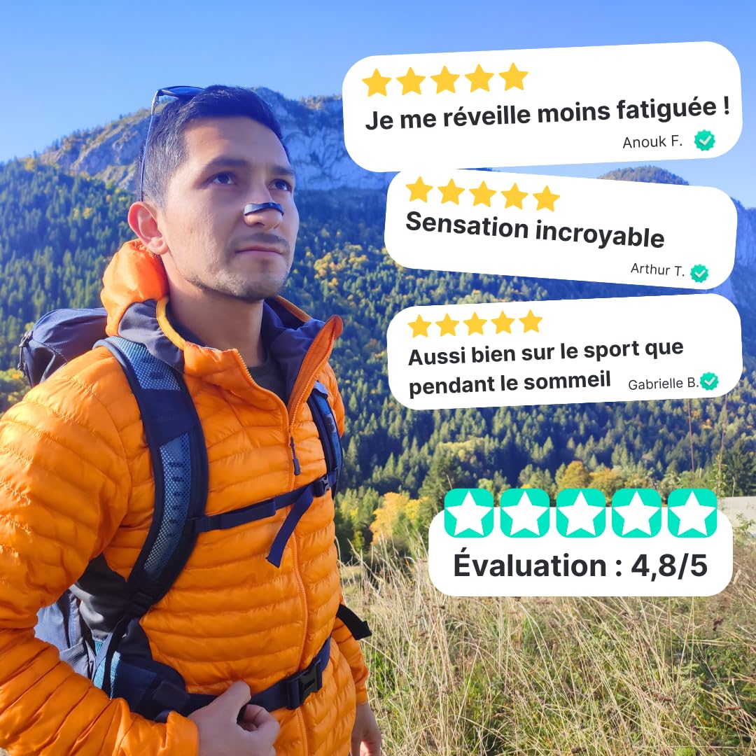 Nezzy Bandes Nasales Magnétiques – 4 Bandes Réutilisables à Vie + Patchs Adhésifs 30 Jours – Qualité Premium – Confort Respiratoire, Sommeil Réparateur, Sport, Anti-Ronflements - Marque française