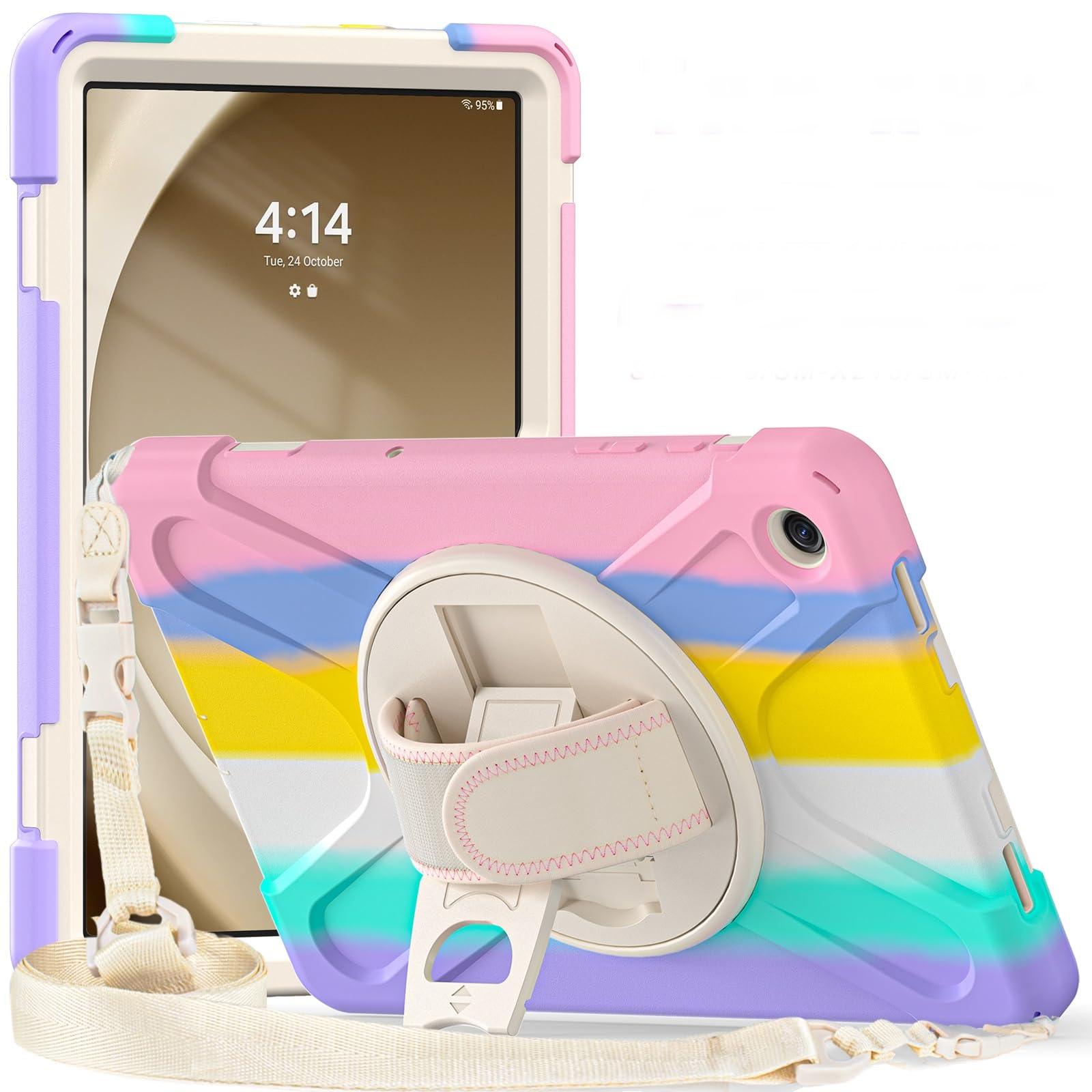 ProElite Cover for Samsung Galaxy Tab A9 Plus 11 inch Case Cover, Rugged 3 Layer Armor case Cover for Samsung Galaxy Tab A9+ 11 inch Hand Grip and Rotating Kickstand, Rainbow Pink (B0CL6L6FXW) Amazon Price History, Amazon Price Tracker