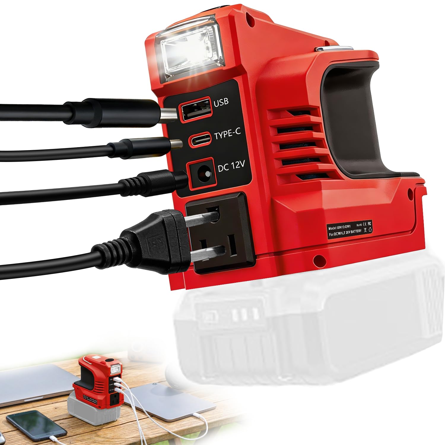 Photo 1 of CottonHK Power Inverter for Milwaukee 18V Battery