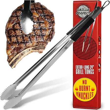 Grill Tongs 24-Inch Super Long Extra Heavy Duty for Grilling