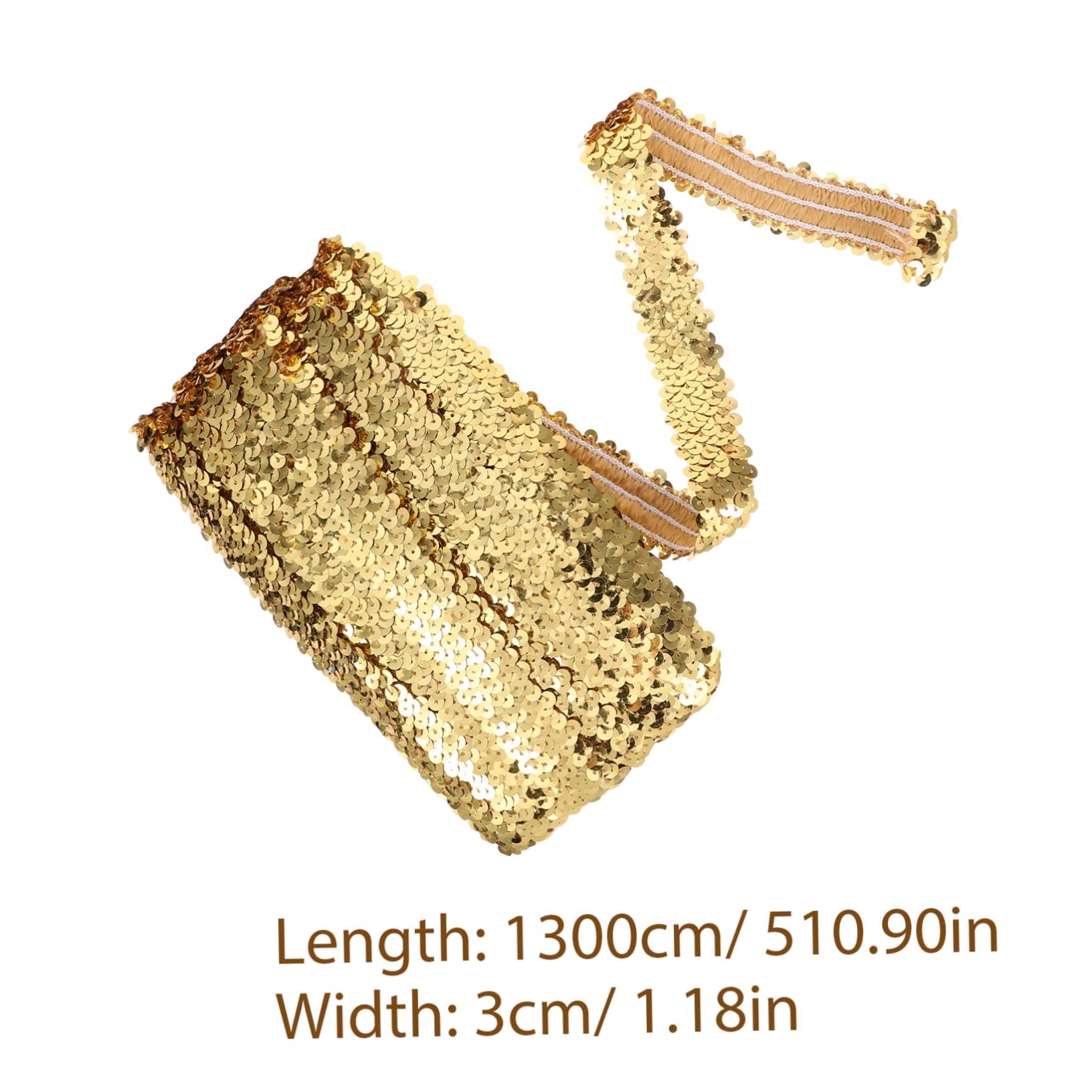 ARTIBETTER Elegant Sequin Elastic Waistband Sparkling Trim Sequin Fabric Decorative Embroidery Trim DIY Craft