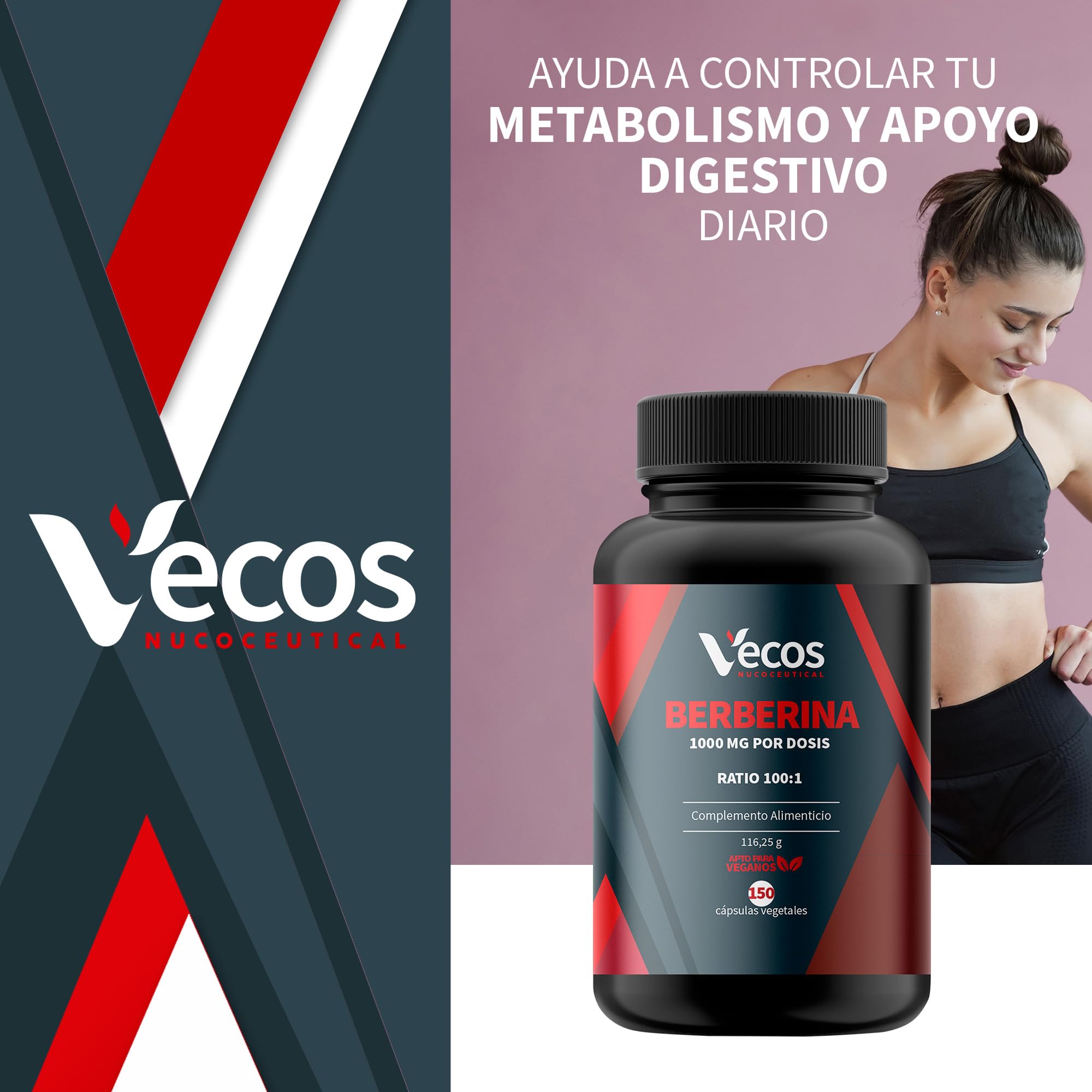 Berberina Pura 1000 mg | Extracto Seco de Berberis Aristata con Cromo y Pimienta Negra para Mejorar la Absorción | 150 Cápsulas Vegetales | Hecho en España (300 Cápsulas (2 Botes))