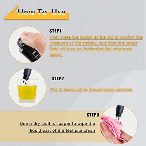 Miniatura 5 de Pluma probadora de líquido de frenos, 1 bolígrafo de prueba de líquido de frenos DOT 3 DOT 4 DOT 5.1, herramienta de prueba de diagnóstico de