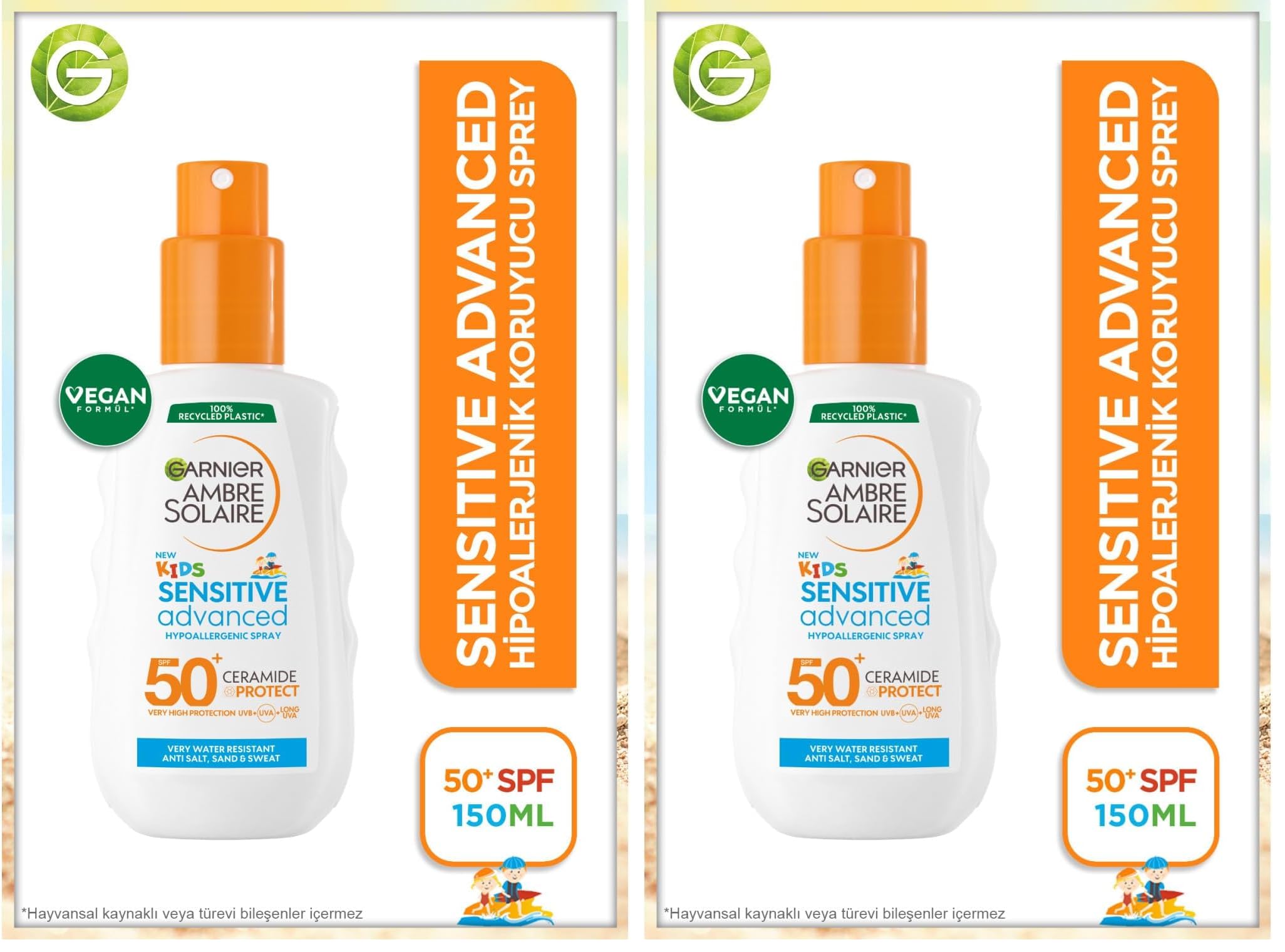 Garnier Ambre Solaire Sensitive Advanced Güneş Koruyucu Çocuk Sprey GKF50+ 200ML (2 paketi)