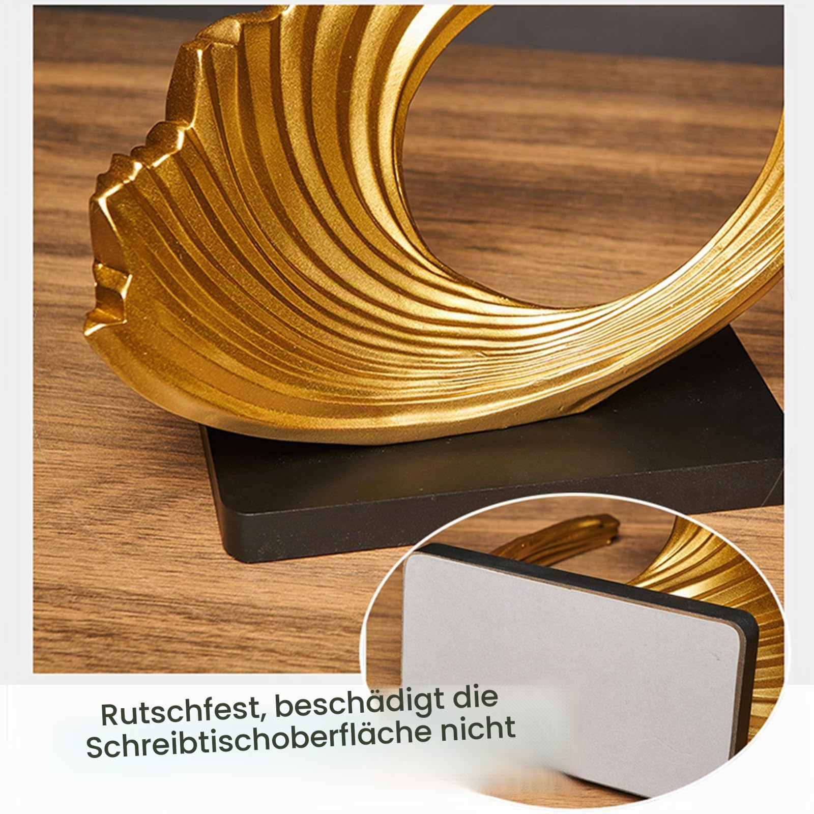 Modern Abstrakte deko skulptur, Ozeanwellen Handwerk Dekoration Wohnzimmer Statuen, für Schlafzimmer Tischdekoration Büro Wohnung skulpturen Deko, Harz,White d