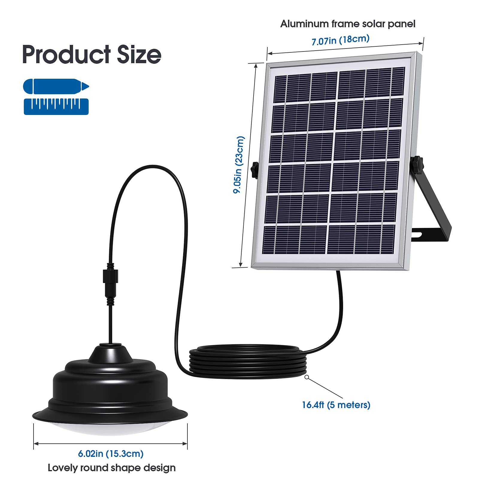 Solar Lights Indoor Outdoor Dual Color Switchable Solar Shed Light with