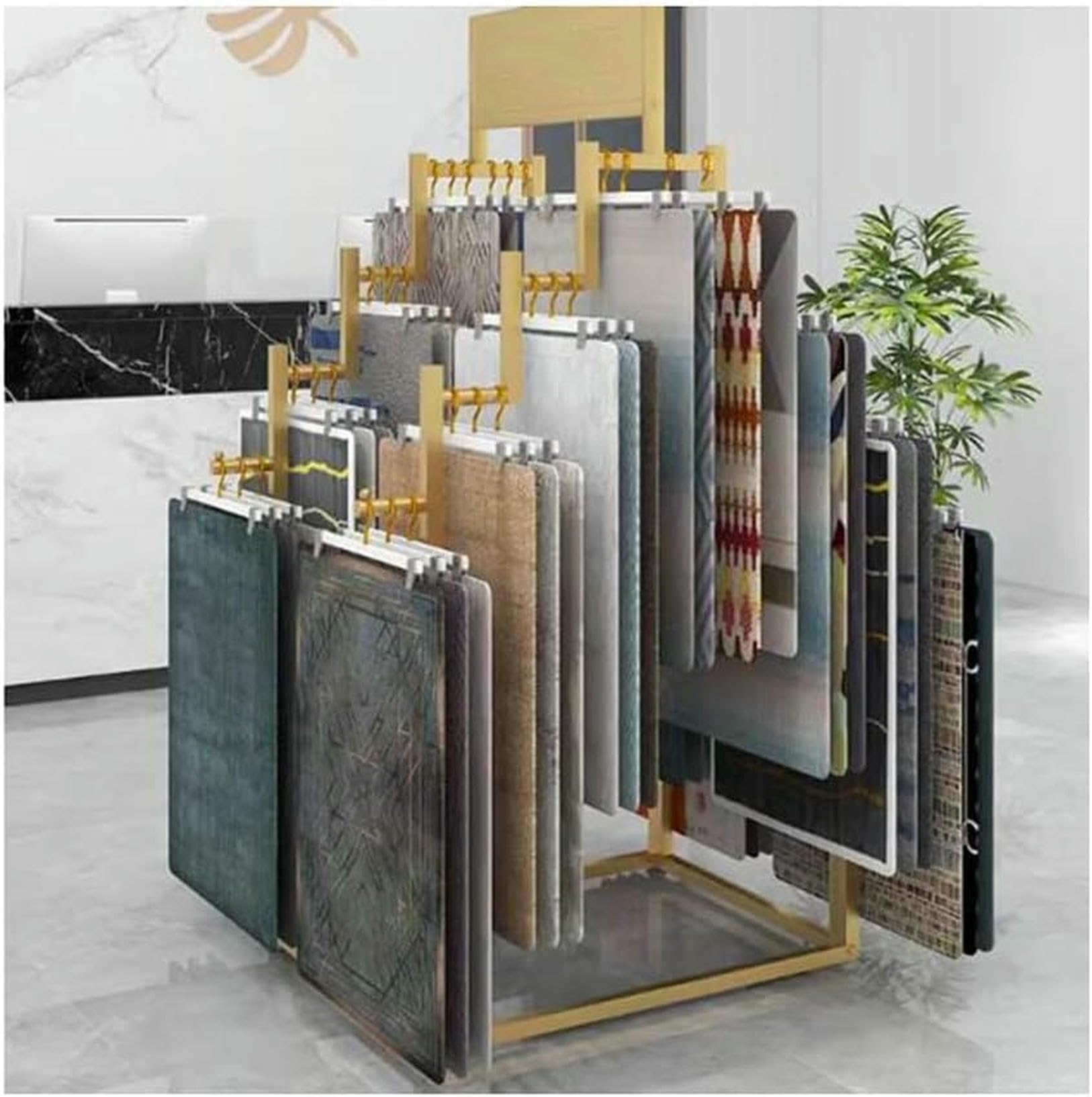GTHTUHFD Standing Garment Rack For Clothing Display And Organization In Retail Stores,Gold-60x95x156cm