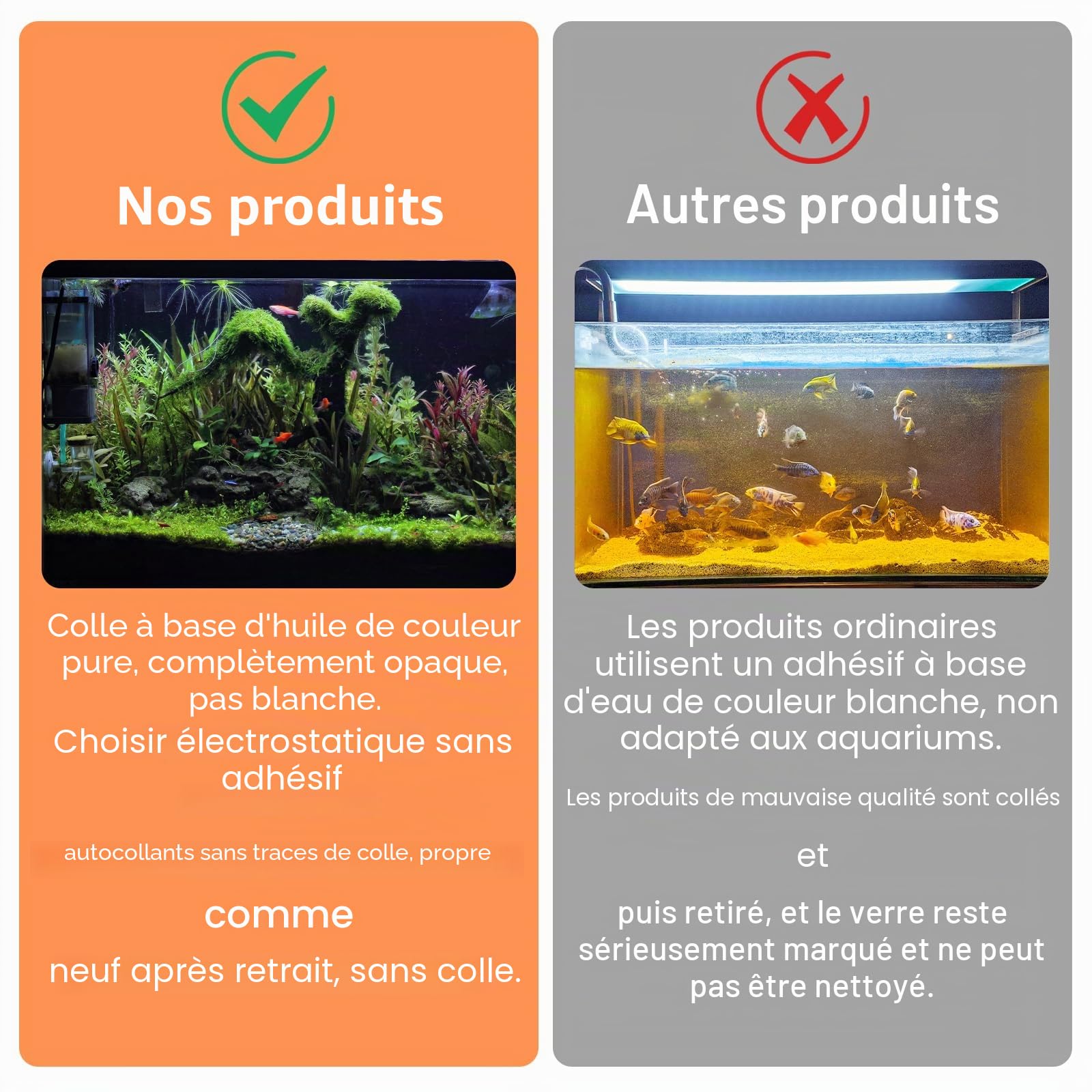 Fond D'aquarium Noir, 40 x 200 cm Fond D'aquarium Statique, Fond D'aquarium Adhésif Statique Noir Générique Décorations de Papier Peint D'aquarium Fond Noir pour Aquarium Film Arrière