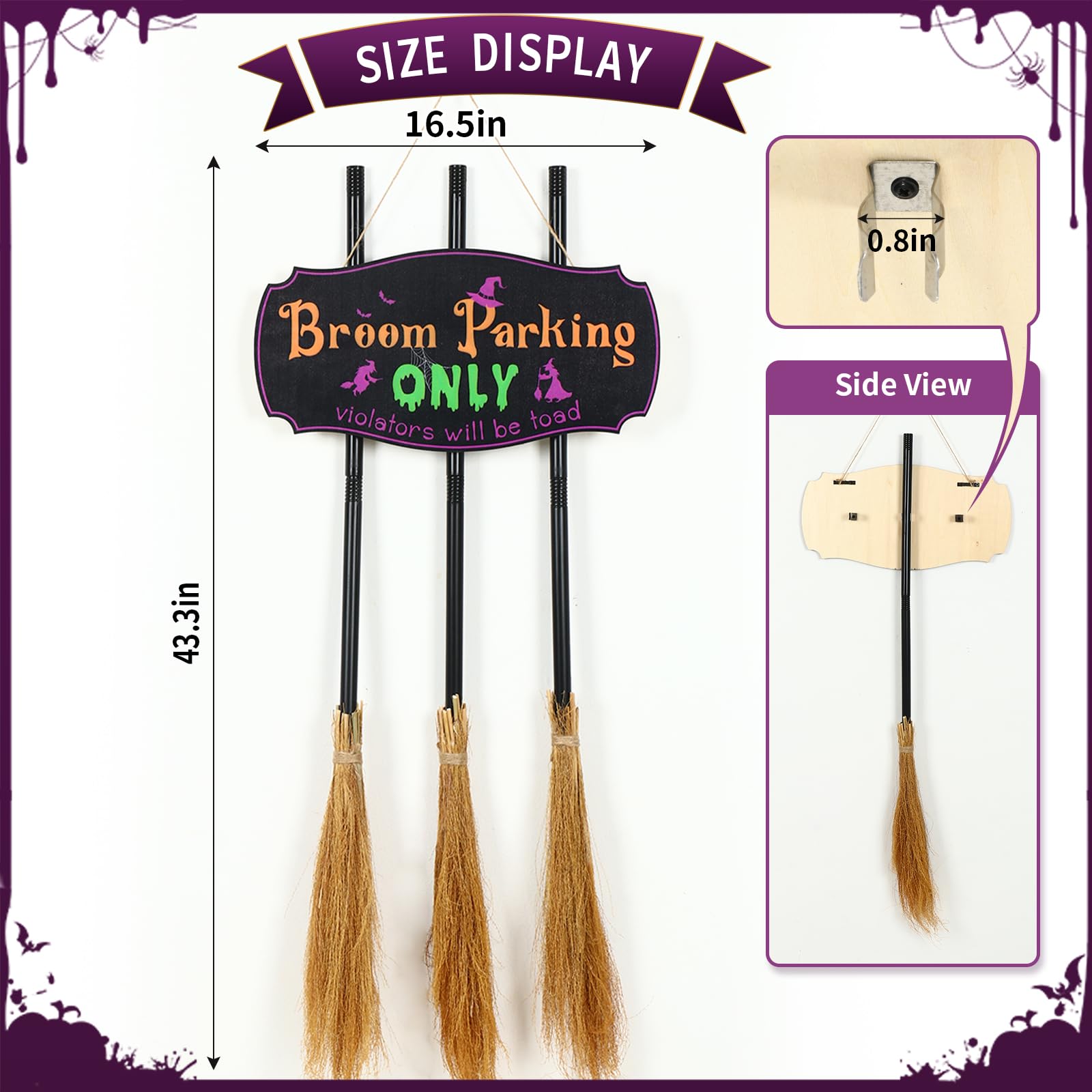 Besen-Parkaufkleber Halloween – 15,2 X 22,9 Cm, Für Innen & Außen | Lustige Deko Für Parkplatz Oder Höhle