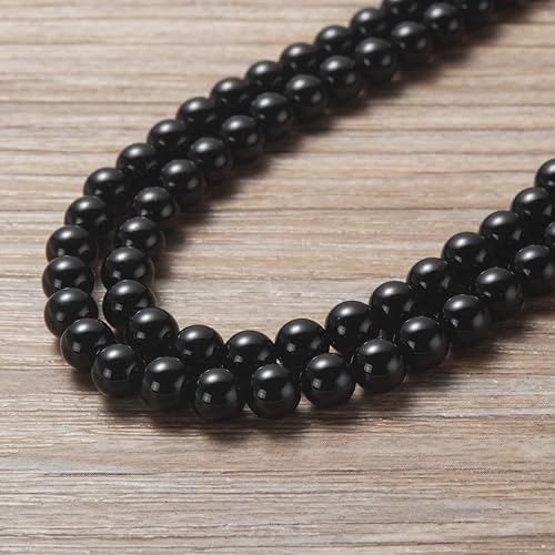 Miniatura 4 de Collar de cuentas de ónix negro para hombre, piedras preciosas naturales curativas, joyería de cristales curativos, 5055606527.6 in, Ónix