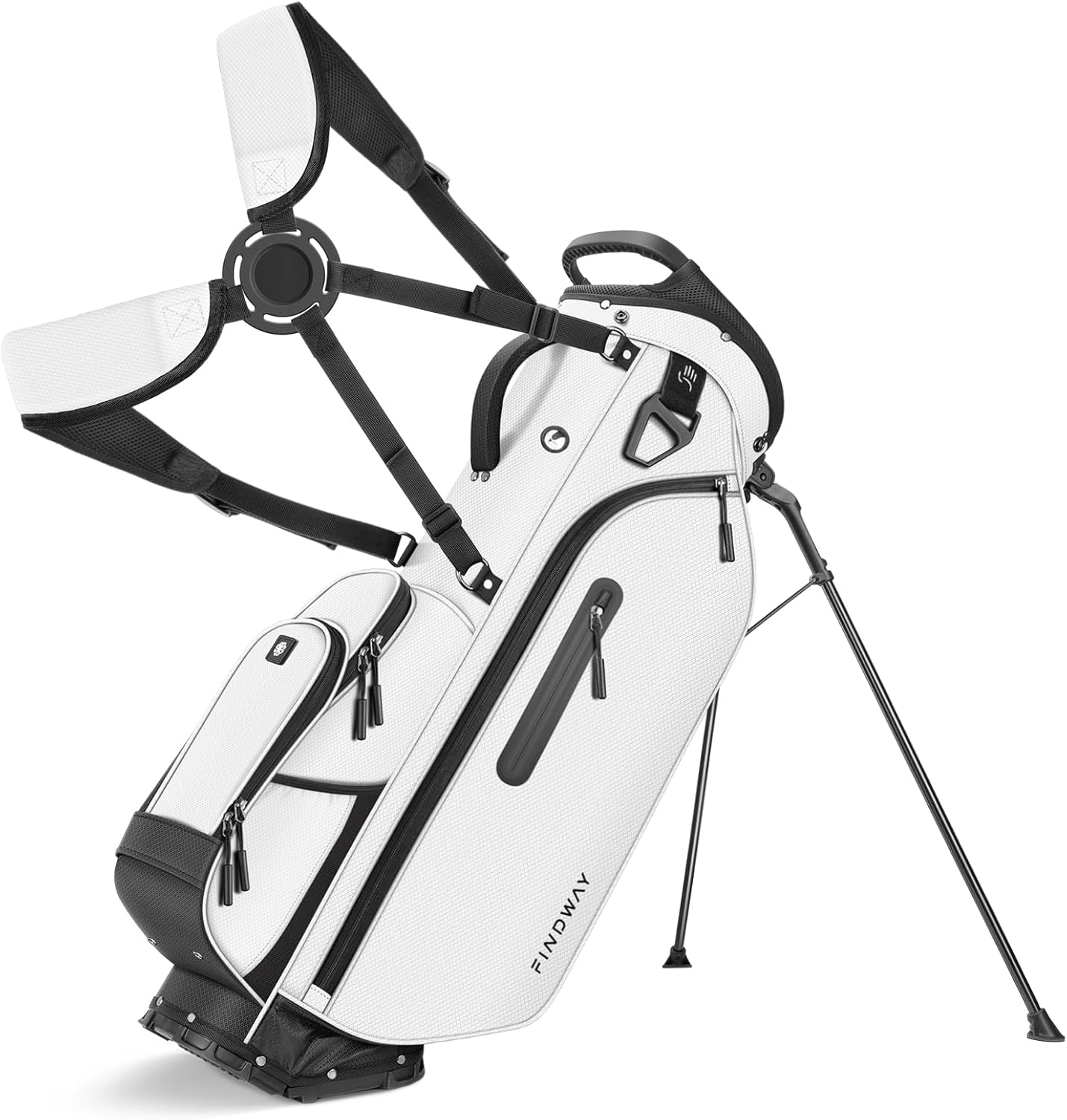 Findway 5 Way Golf Stand Bag, Lightweight Golf Bags for Men Women with Full Length Dividers Multiple Pockets Padded Dual Strap and Rain Cover Hood