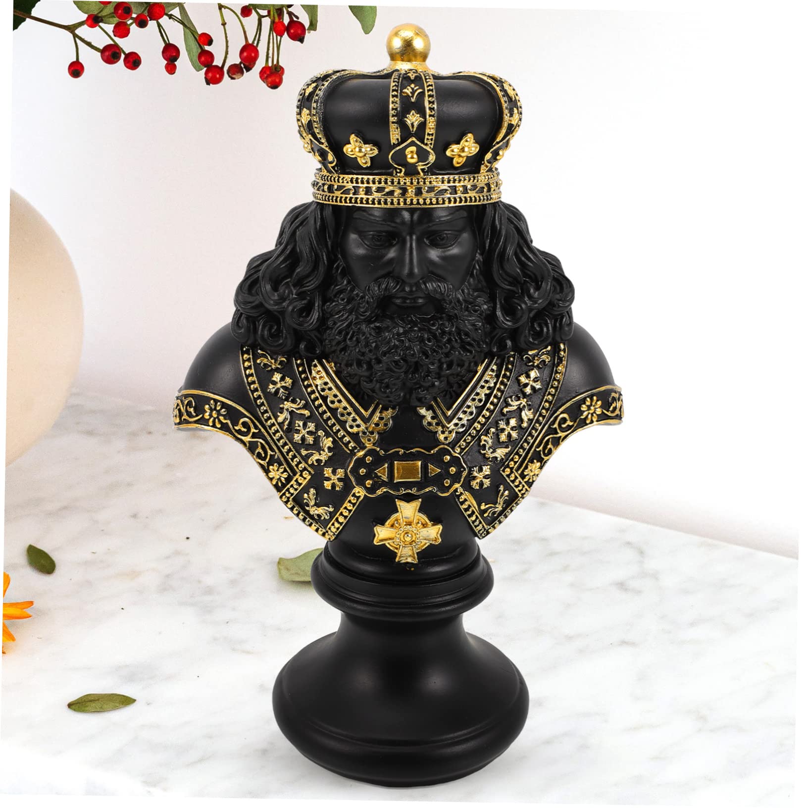 Statuette Roi D’échecs en Résine Synthétique, Élégante pour Bureau