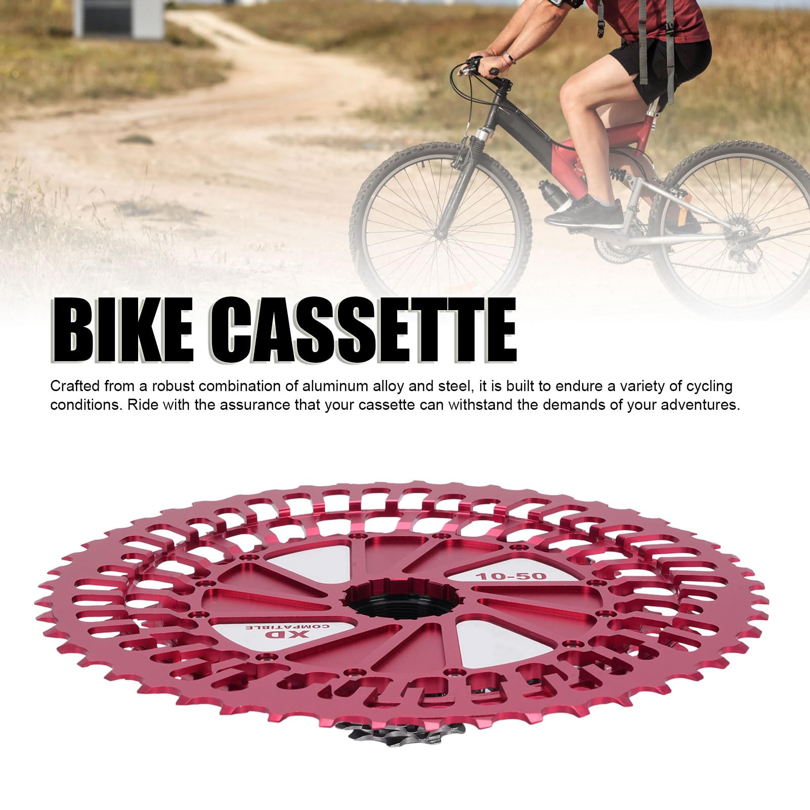Casete de Bicicleta 10-51T, Casete XD de 12 Velocidades Compatible con SX/NX/GX/XX1 Eagle, Elaborado con Aleación de Aluminio y Acero