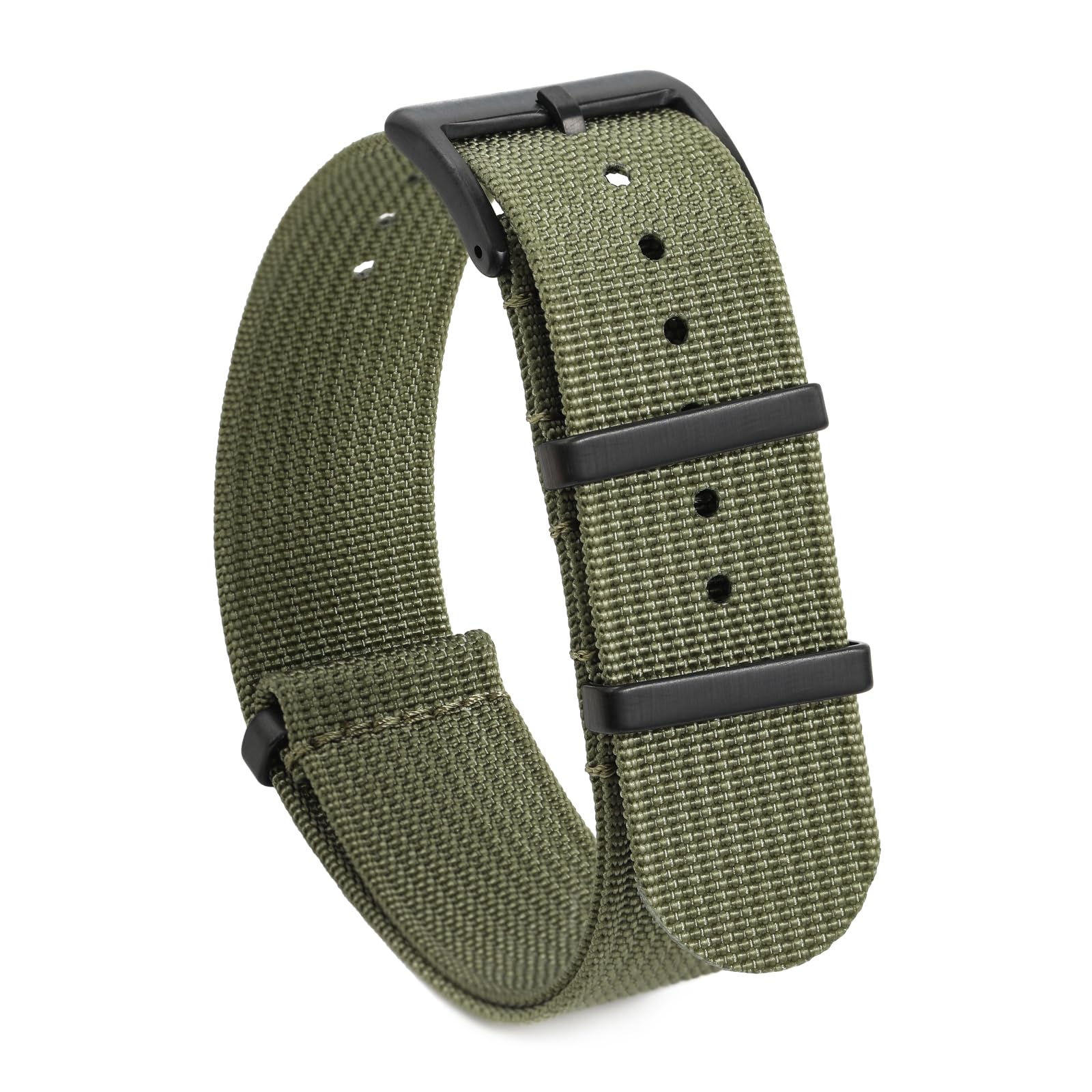 TACTICAL FROG Nylon Watch Band 18mm 19 mm 20mm 22 mm 24 mm, Waterproof Military Watch Straps Replacement for Men Women, With Stainless Steel Buckle