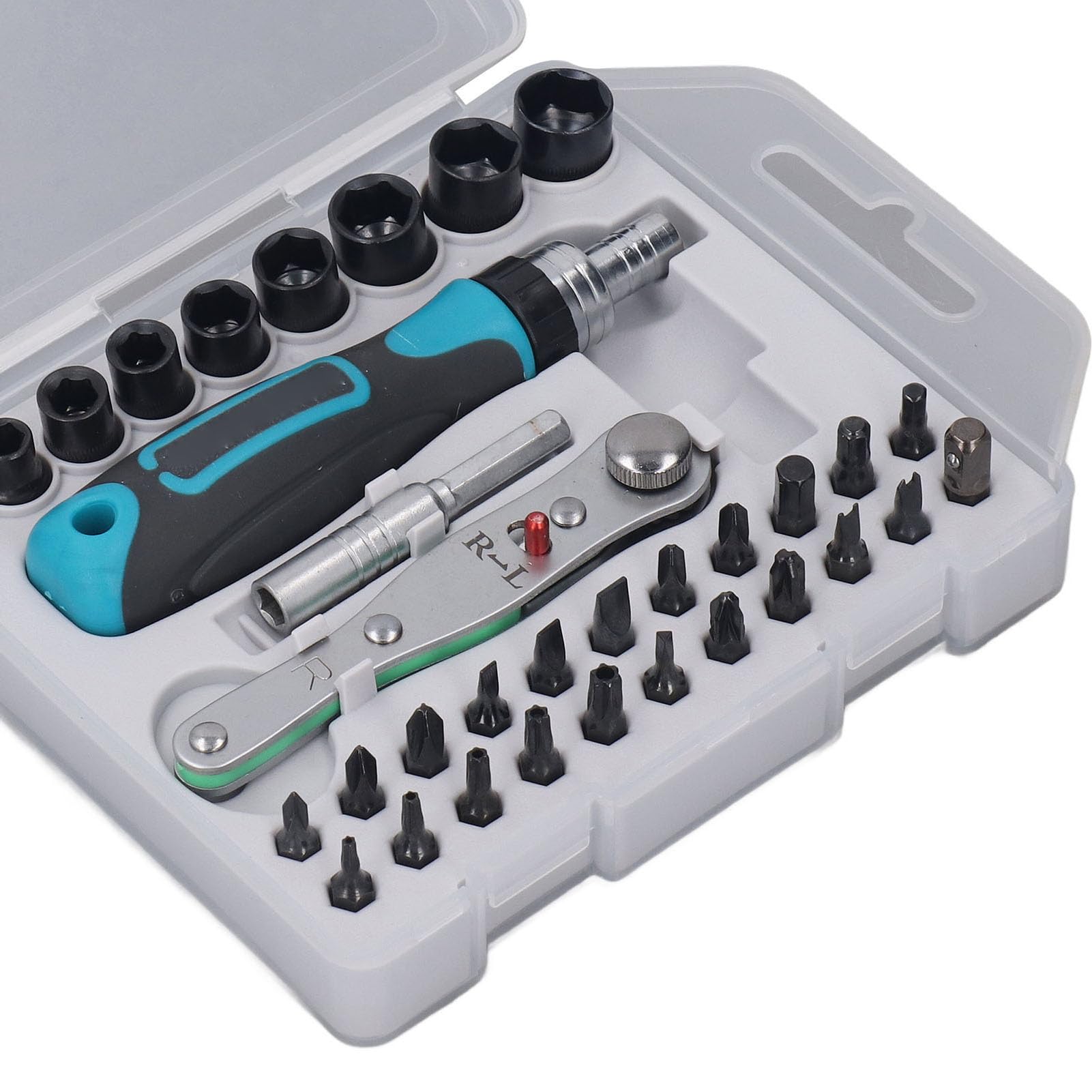 10-in-1 ratelschroevendraaierset, household schroevendraaier met magnetische bit voor eenvoudige demontage en montage, kan worden gebruikt voor het repareren van meubels, auto's, computers en elektronische producten. (12 in 1