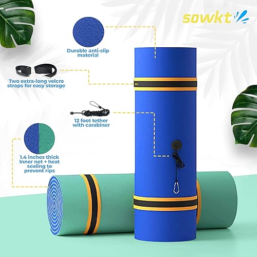 Miniatura 3 de SOWKT Lily Pad Floating Mat (12 x 6 ft) - Made in USA Large Floating Water Mat for Lake and Boating - Floating Water Pad for Lakes  Lilly Pad