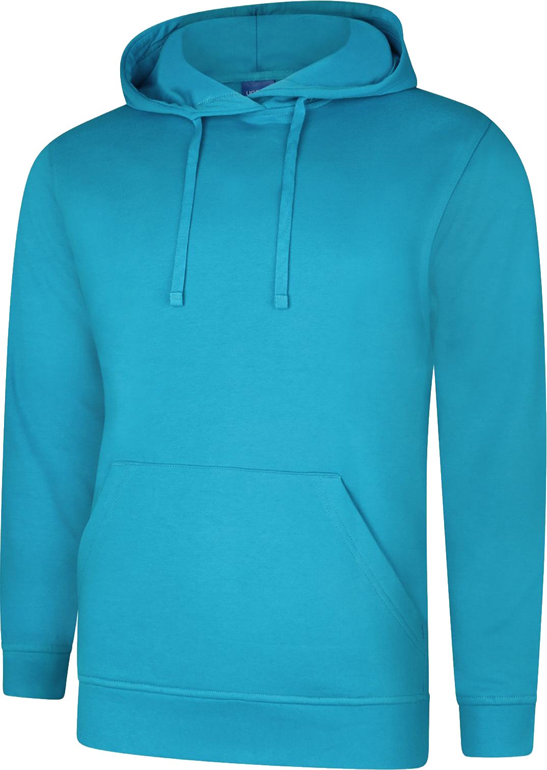 Shoppersbay Men's Sapphire Blue Uneek Uc509 Deluxe Hooded Sweatshirt 3XL
