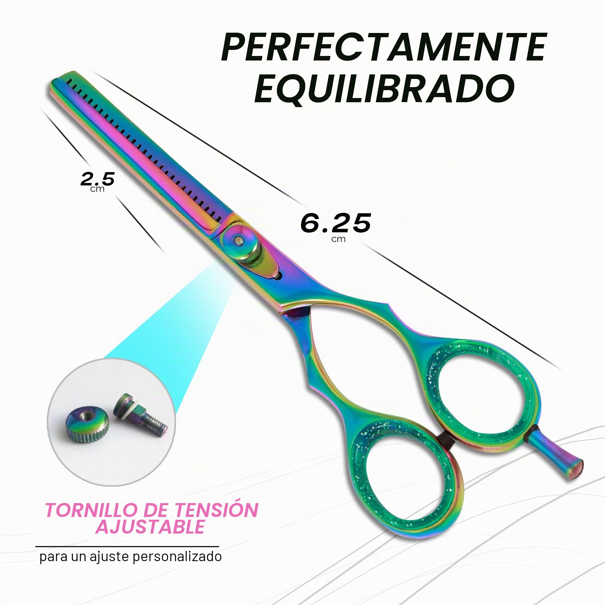 KATX Professional Tijeras Entresacar Peluqueria Acero Inoxidable 6.5" Multicolor