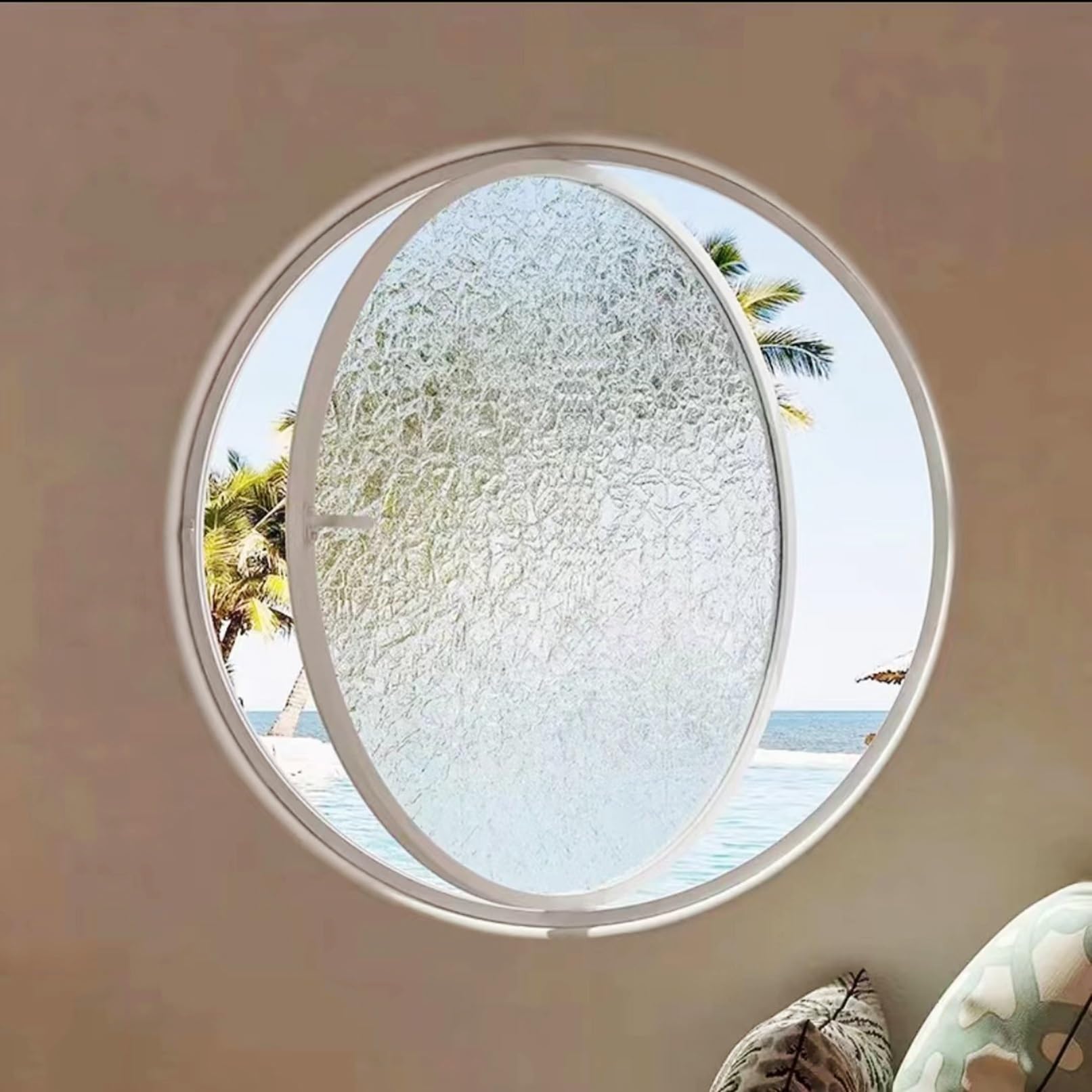 Porta scorrevole rotonda rotante con vetro privacy oblò in lega di alluminio 50 cm lucernario vetrina da giardino sostituzione per un'estetica migliorata