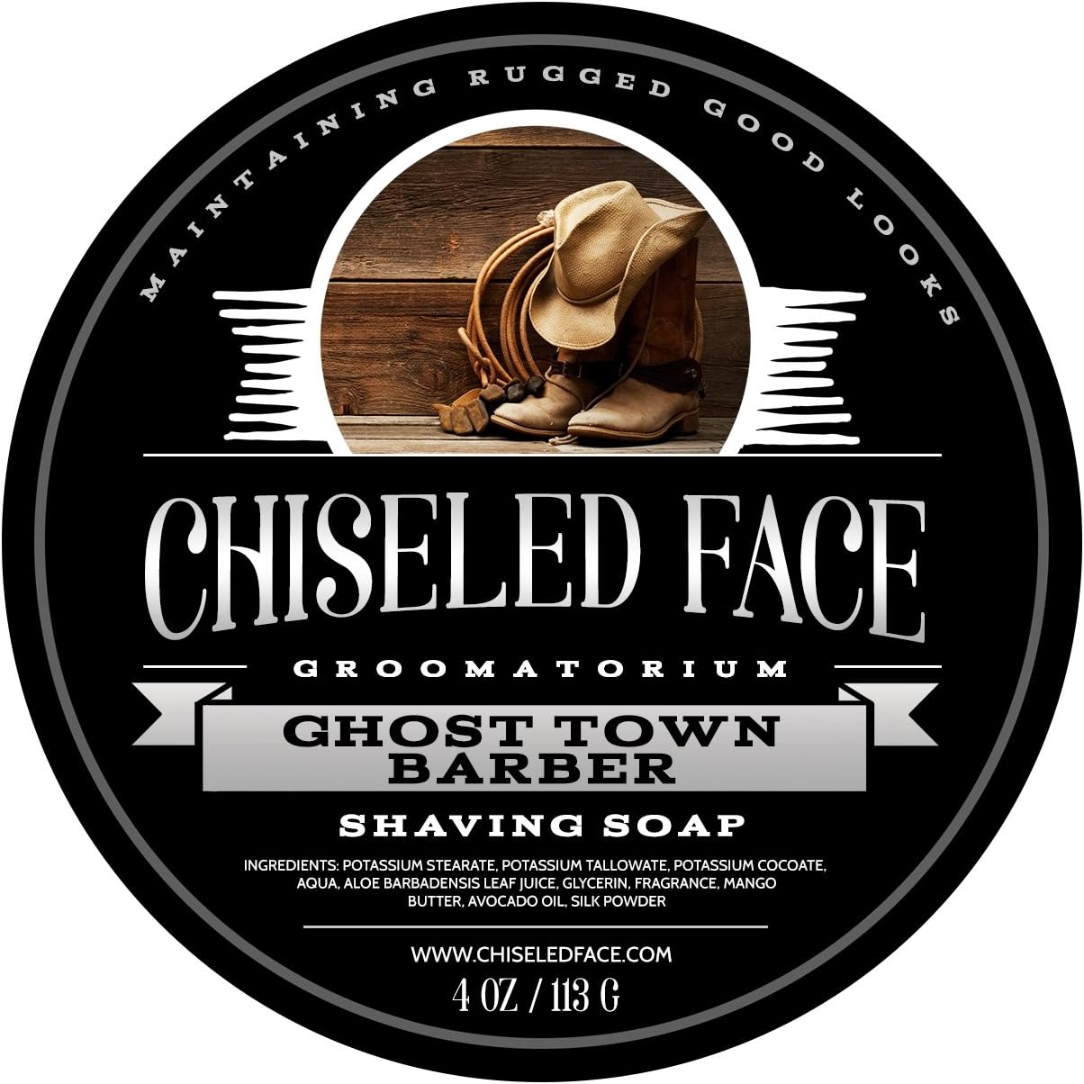 Chiseled Face GroomatoriumGhost Town Barber- Handmade Luxury Shaving Soap