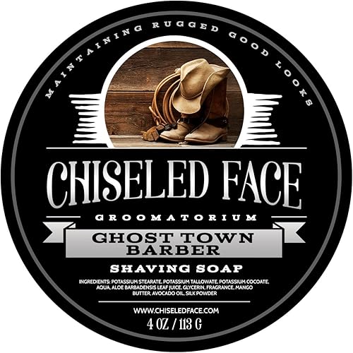 Ghost Town Barber - Jabón de afeitar de lujo hecho a mano Chiseled Face Groomatorium