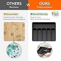 Vista 5 de Lifewit Organizador Grande de Cubiertos y Cajones, Bandeja Expandible para Utensilios de Cocina, sin BPA, Soporte para Cubiertos y Cubertería